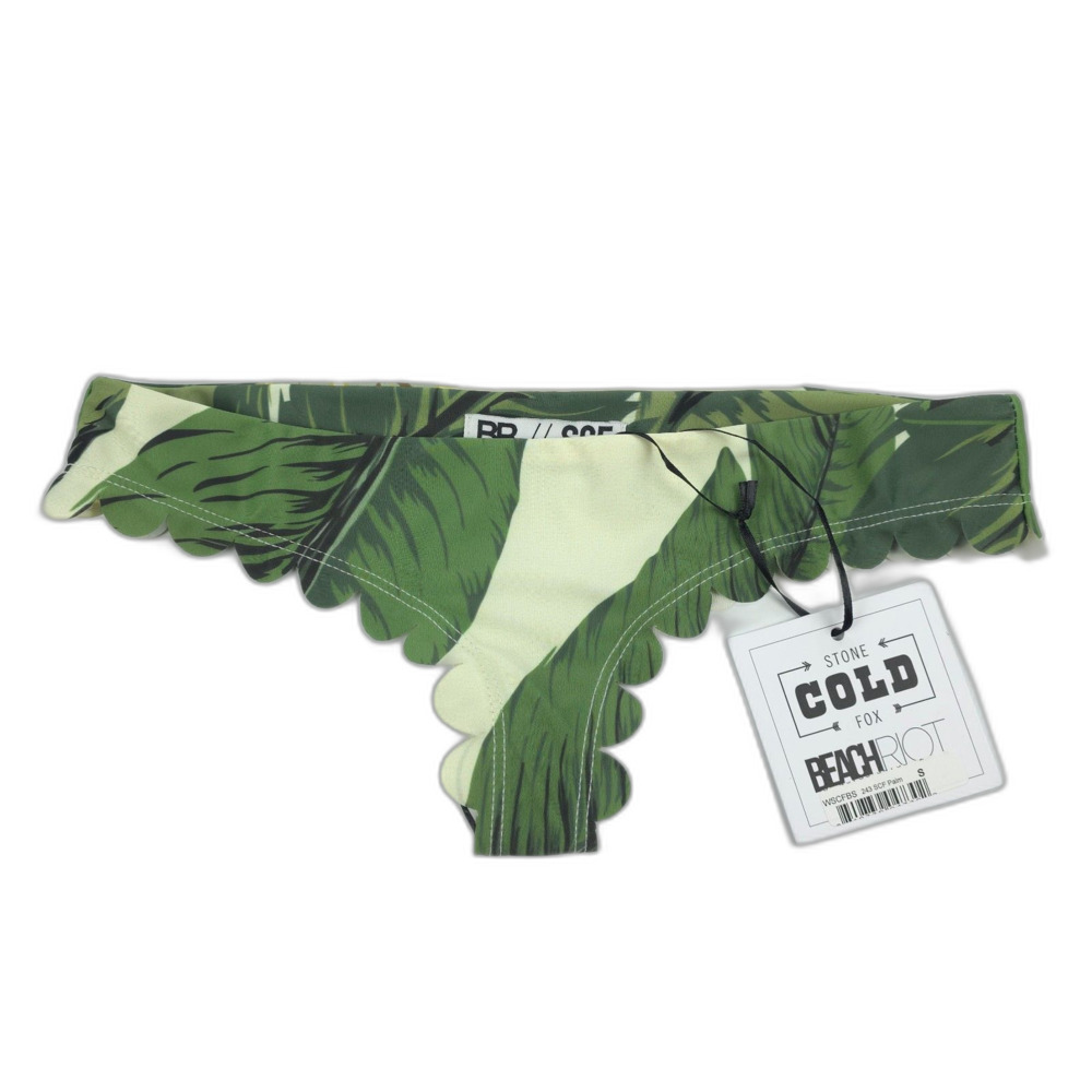 NWT Beach Riot x Stone Cold Fox Nanuya Palm Print Scalloped Bikini Bottoms Boho